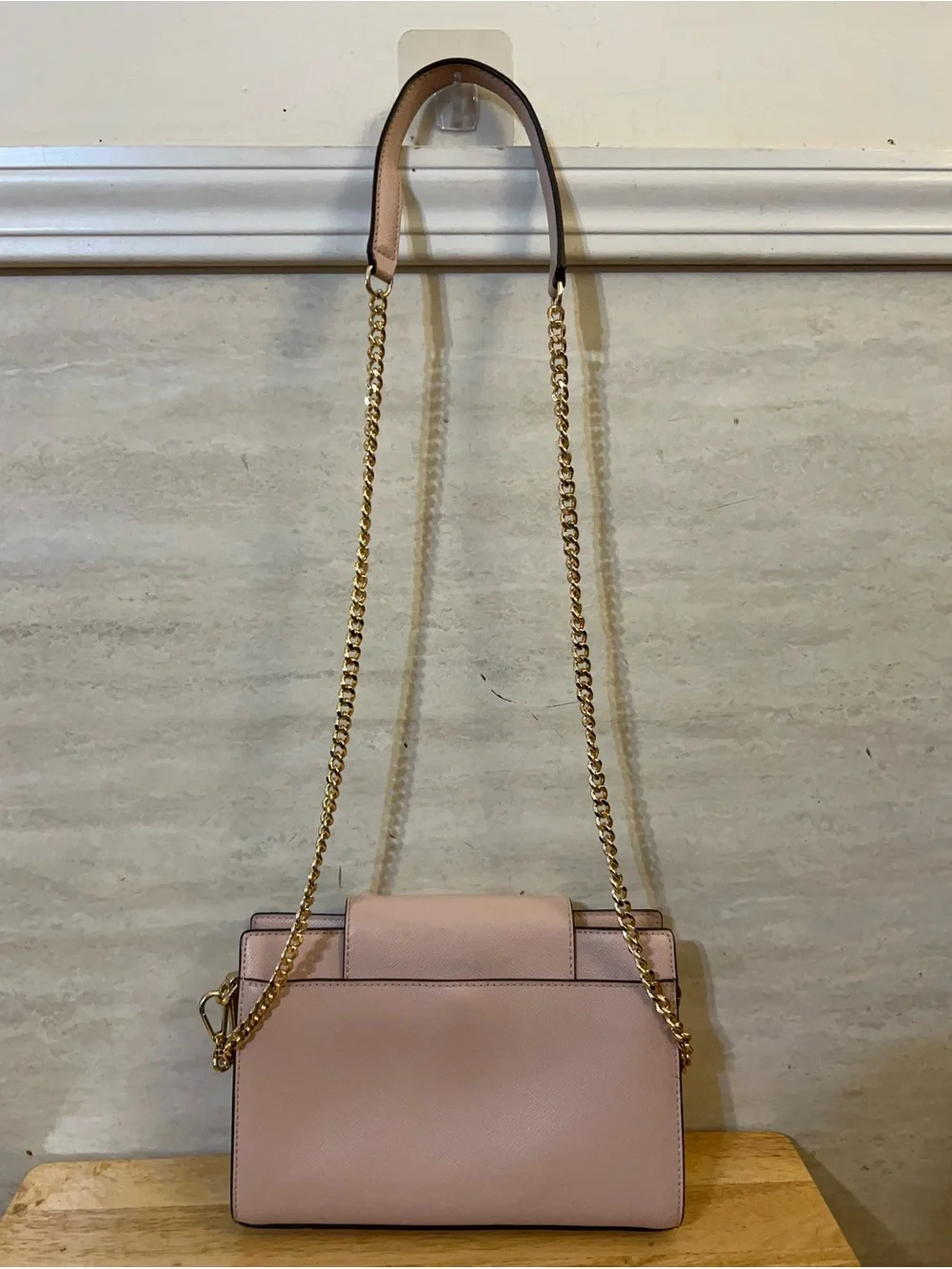 Michael Kors Mott Leather Convertible Pink Crossbody Shoulder Bag